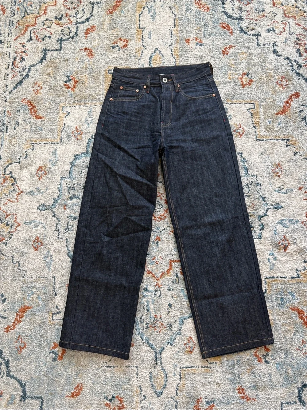 Elwood Men's Dark Blue Straight-Leg Jeans - Picture 1 of 4